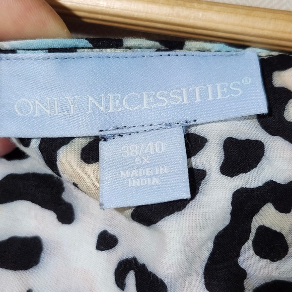 Only Necessities 5X Maxi Dress Floral Leopard Print Cotton Short Sleeve Pockets - Picture 2 of 9